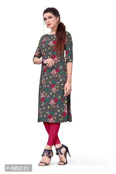 Multicoloured Crepe Digital Printed Kurtas For Women-thumb3