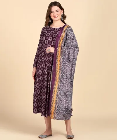 Womens Anarkali Kurti With Dupatta