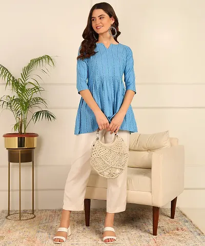 Festive Peplum Attractive Cotton  Fit and Flare Tunic Top