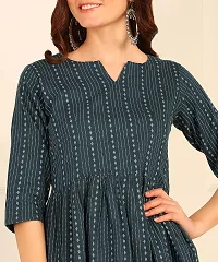 Trendy Attractive Cotton  Fit and Flare Blue Tunic Top-thumb4