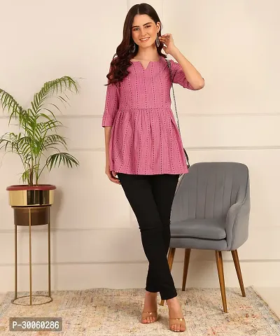 Trendy Attractive Cotton  Fit and Flare Blue Tunic Top