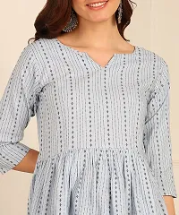 Trendy Attractive Cotton  Fit and Flare Blue Tunic Top-thumb4