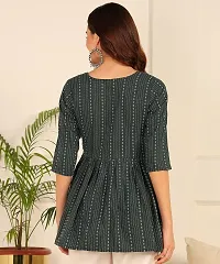 Beautiful Cotton Fit and Flare Green Tunic-thumb1