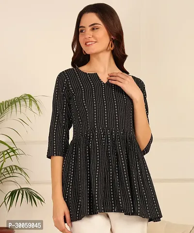 Beautiful Cotton Fit and Flare Black Tunic