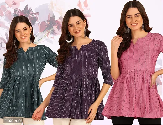 Latest Beautiful Cotton Tunic Top (Pack of 3 )