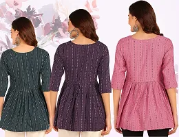 Latest Beautiful Cotton Tunic Top (Pack of 3 )-thumb1