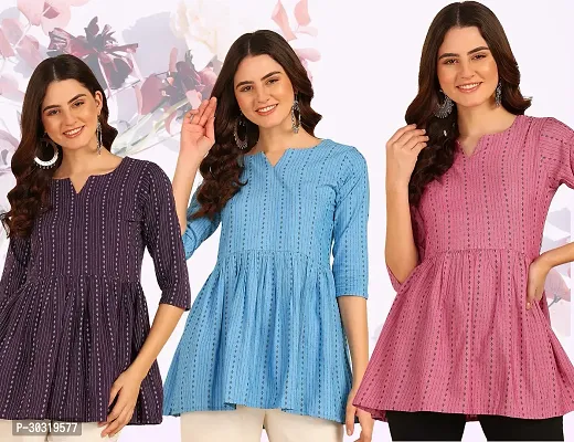 Latest Beautiful Cotton Tunic Top (Pack of 3 )