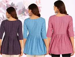 Latest Beautiful Cotton Tunic Top (Pack of 3 )-thumb1