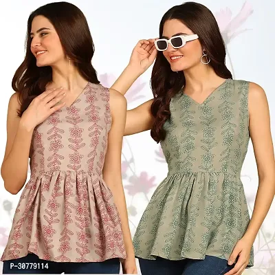 Trendy Top Style Tunics for Women and Girls Pack of 2-thumb0