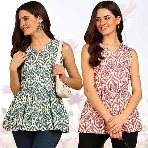 Trendy Top Style Tunics for Women and Girls Pack of 2