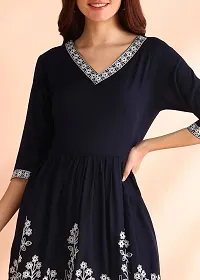 Trendy Attractive Viscose Rayon Embroidered Dress-thumb1