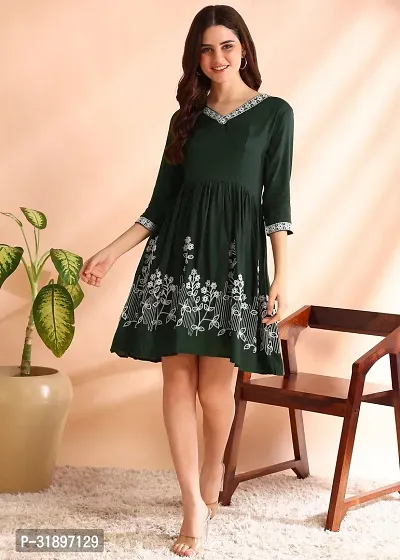 Trendy Attractive Viscose Rayon Embroidered Dress