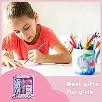 Metal Unicorn Printed Stationary Set kit with Pencil Box, Two Pencils, Eraser, Scale, Sharpener and Crayon for Kids Boys Girls Return Gifts for Girls and Boys-thumb4