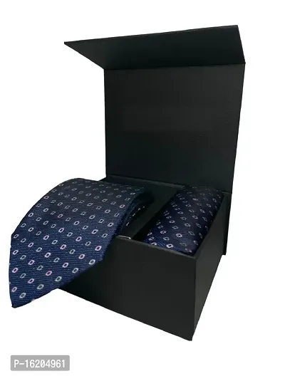 GREYKNOT premium tie collectioin with necktie and pocket square combination (blue 2)-thumb0