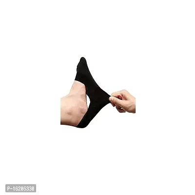 Unisex Cotton Low Cut Loafer Socks | No -Show| Anti Slip Silicon Grip (Pack of 6) BLACK-thumb3