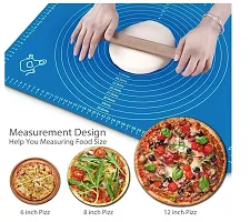 Non-Stick Silicone Reusable Pastry Fondant Dough Roti Chapati Rolling Baking Sheet Mat with Measurements (Multicolor)-thumb2