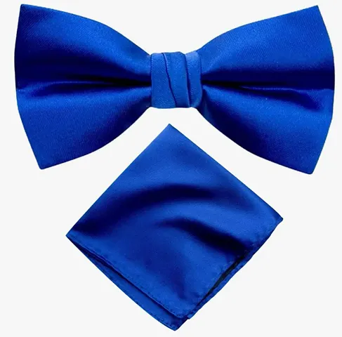 Premium Satin Black Bow Tie and Handkerchief for Tuxedo Accessories For Men