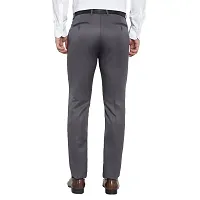 Grey Cotton Blend Mid Rise Formal Trousers For Men-thumb1