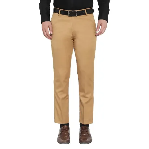 Stylish Viscose Mid Rise Formal Trousers For Men