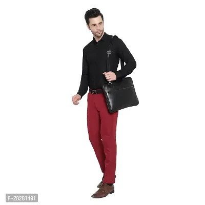 Stylish Red Viscose Mid Rise Formal Trousers For Men-thumb4