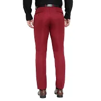 Stylish Red Viscose Mid Rise Formal Trousers For Men-thumb1