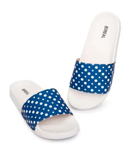 Stylish PU Polka Dot Print Flip Flops For Women