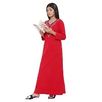 PALIVAL Women's Woolen Plain Maxi Nighty (FLS20_Maroon_Free Size) (RED, Wool)-thumb2
