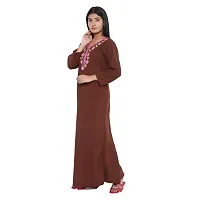 PALIVAL Women's Woolen Plain Maxi Nighty (FLS20_Maroon_Free Size) (BROWEN, Wool)-thumb1