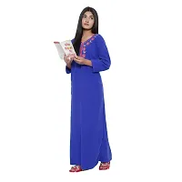 PALIVAL Women's Woolen Plain Maxi Nighty (FLS20_Maroon_Free Size) (Blue, Wool)-thumb1