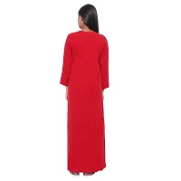 PALIVAL Women's Woolen Plain Maxi Nighty (FLS20_Maroon_Free Size) (RED, Wool)-thumb4