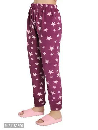 PALIVAL Women's Woolen Star Printed Pyjama/Track Pant Lower (Purple)