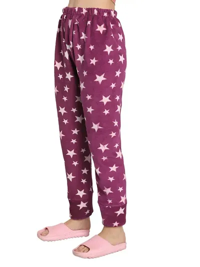 PALIVAL Women's Woolen Star Pyjama/Track Pant Lower (Purple)