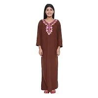 PALIVAL Women's Woolen Plain Maxi Nighty (FLS20_Maroon_Free Size) (BROWEN, Wool)-thumb2