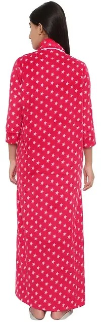 PALIVAL Women's Woollen Star Print Maxi Nighty (RL015_Red_Free Size)-thumb4