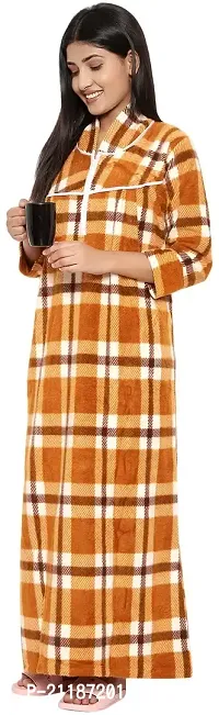 PALIVAL Women's Woollen Checkered Maxi Nighty (RL017_Multicolored_Free Size)