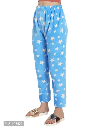 PALIVAL Women's Woolen Star Printed Pyjama/Track Pant Lower (Sky Blue)