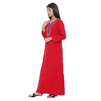 PALIVAL Women's Woolen Plain Maxi Nighty (FLS20_Maroon_Free Size) (RED, Wool)-thumb3