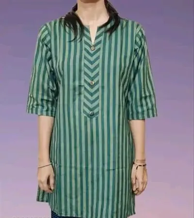 Stylish Cotton Striped Kurta For Women