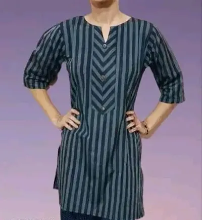 Stylish Cotton Striped Kurta For Women