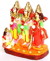 BERRYCRAVE Auspicious Clay Terracotta Ram Darbar Murti God Ram Sita Laxman & Hanuman Idol for Home Temple Puja - Medium Statue 14.5Cm Height, 650 Gm - with 3 Original Garlands-thumb4