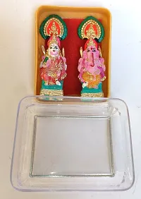 BERRYCRAVE Miniature Very Small Laxmi Ganesha Pair for Puja | Vastu Auspicious Clay Terracotta | Transparent Box | Car Dashboard | Office Temple | Multicolour | Cute-thumb4