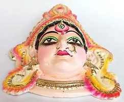 BERRYCRAVE Goddess Maa Durga Attractive Features Auspicious Clay Terracotta Mud Decorative Wall Hanging Vastu Handmade Showpiece (Multicolour Hand Painted) Sharp Features-thumb4