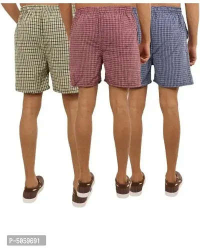 Men Cotton Check Boxer with two side pocket ( pack of 3)-thumb3