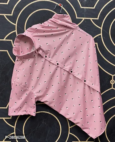 Stylish Pink Lycra Short Sleeves Shirt For Men