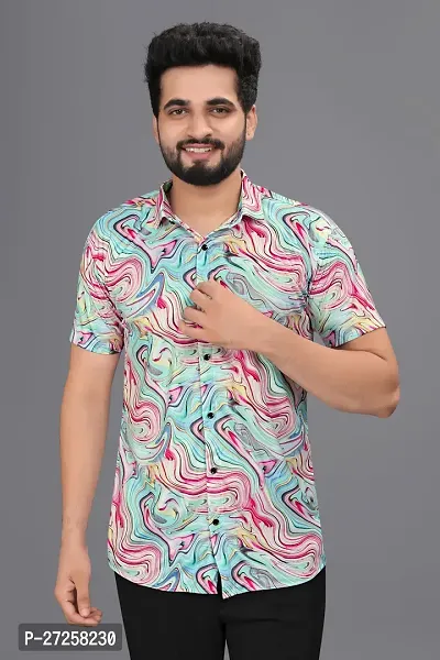 Classic Silk Blend Printed Casual Shirts for Men