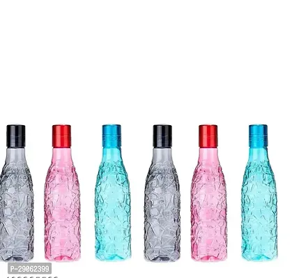 Classic Plastic Solid Water Bottle, 1000ml, Pack of 6-thumb0