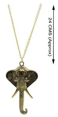 Brass Copper Ganesha Ganpati God Pendants Lockets Chain for Women & Girls Ganesha Pendant-thumb1