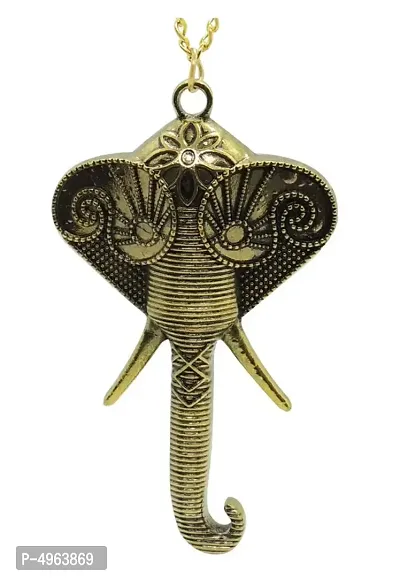 Brass Copper Ganesha Ganpati God Pendants Lockets Chain for Women & Girls Ganesha Pendant-thumb3