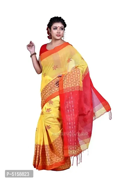 Handloom Silk Cotton Rasogolla Anchal Saree With Blouse Piece-thumb2