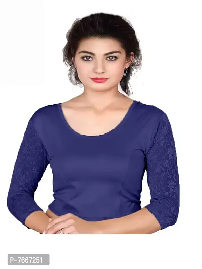 PU Fashion Women's Cotton Lycra Readymade Stretchable Saree Blouse Crop top (Size L,XL,XXL)